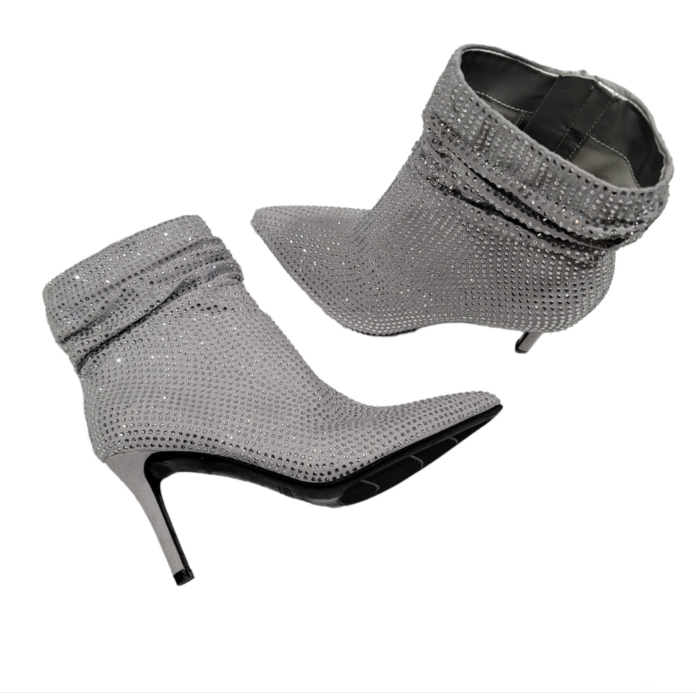 Nine West Rhinestones Dress Pointed Toe Booties Size 6.5